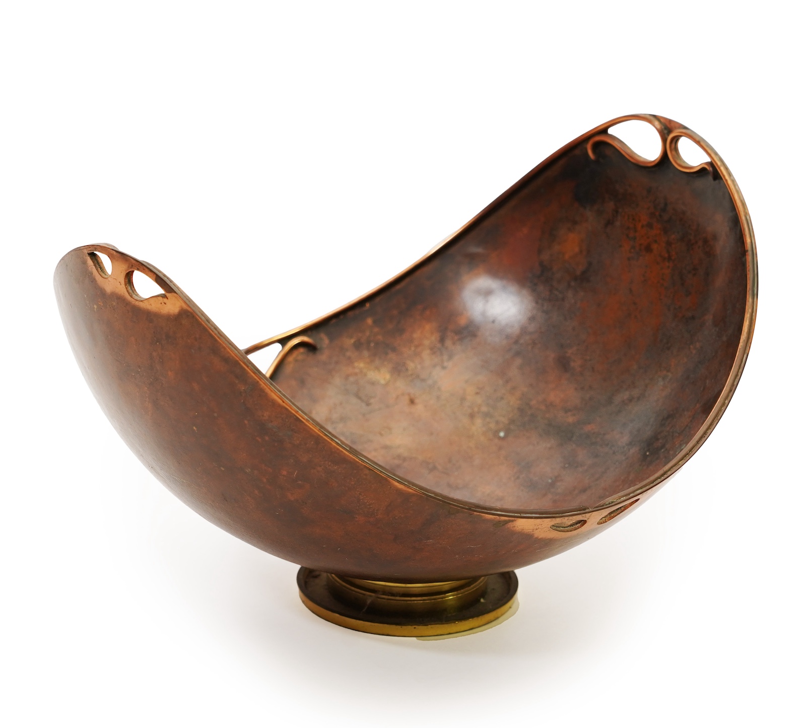 Sam Fanaroff BEM, 1926-2019, A patinated copper boat-shaped dish